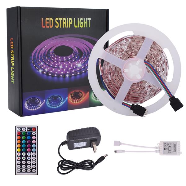 12V-5050 Lamp Beads RGB 44 Keys 10 Meters 300 Lights (40W) Light Strip Double Disc White Light Panel Non-Waterproof/Non-Drip Version Light Strip Set