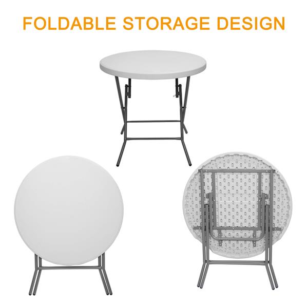 32inch Round Folding Table Outdoor Folding Utility Table White