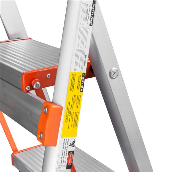 Non-slip 3-Step Aluminum Ladder Folding Platform Stool 330 lbs Load Capacity Orange （Do Not Sell on Amazon）