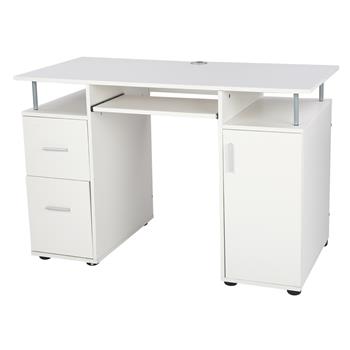 One Door Two Drawers Computer Desk White