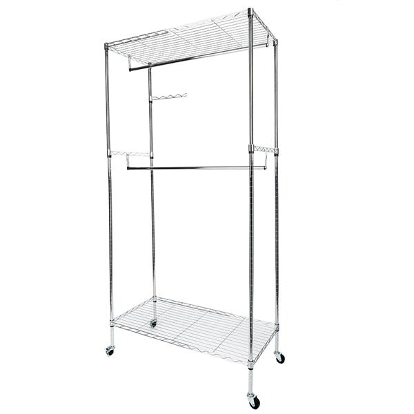 Closet Organizer Garment Rack Clothes Hanger Home Shelf Heavy Duty Chrome