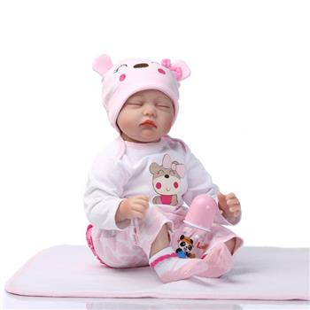 【Do Not Sell on Ebay】22\\" Mini Cute Simulation Baby Toy in Hippo Pattern Clothes Pink