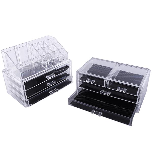 SF-1122-1 Cosmetics Storage Rack with 2 Small & 5 Large Drawers Transparent