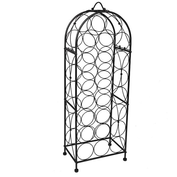 Black 23 Bottle Metal Wine Rack Bordeaux Chateau Style