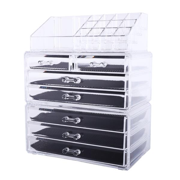 SF-1122-1 Cosmetics Storage Rack with 2 Small & 5 Large Drawers Transparent