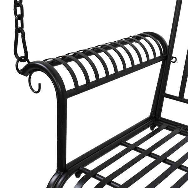 Bent Armrest Double Swing Chair Black（Swing frames not included）