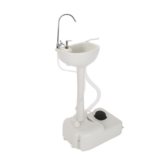 CHH-7701C Portable Removable Outdoor Wash Basin with Faucet & Garden Pipe Joint White