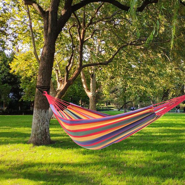 200*150cm Portable Polyester & Cotton Hammock Four Red