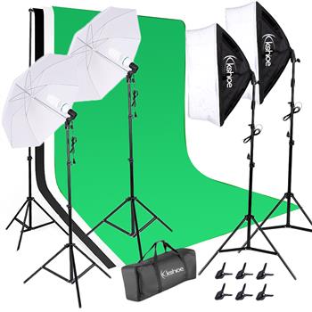 135W White Umbrellas Soft Light Box with Background Stand Muslin Cloth (Black & White & Green(Do Not Sell on Amazon)