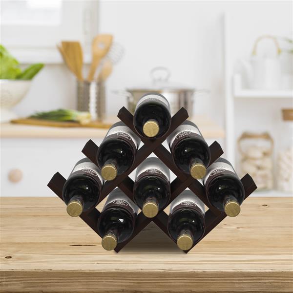 Wine Rack Wine Holder Wine Storage 8 Bottle Rack Brown Color