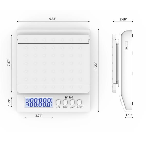 SF-800 30KG / 1G High Precision LCD Digital Postal Shipping Scale with Adapter White
