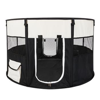 HOBBYZOO 40\\" Circular Portable Foldable 600D Oxford Cloth & Mesh Pet Playpen Fence with Eight Panels