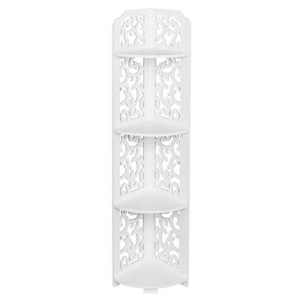 Daqing Carving Style Waterproof 120-Degree Angle 4 Layers Bathroom Cabinet Shelf White