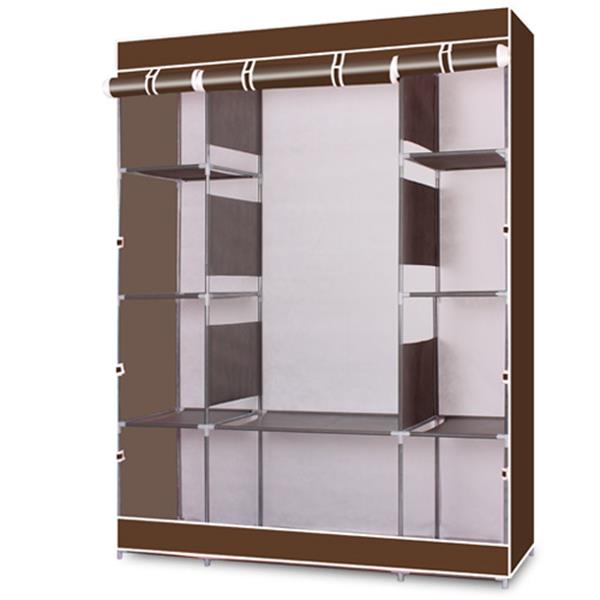 4-Layer 10 Lattices Non-Woven Fabric Wardrobe Coffee