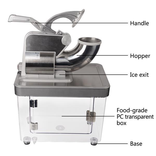 BY-300XTD 120V 350W Commercial Removable Dual Blades Electric Ice Crusher Silver