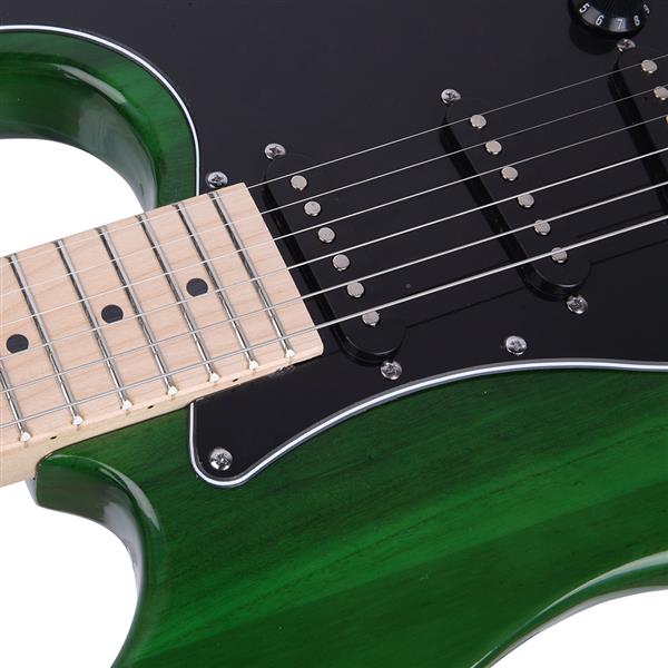 ST Stylish Electric Guitar with Black Pickguard Green