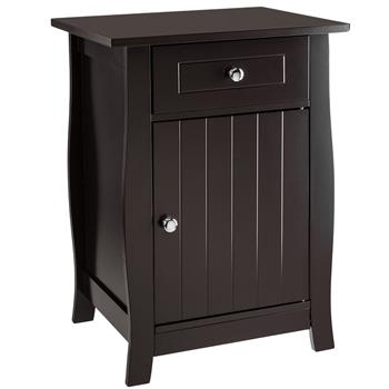  Brown Painted Single Door One Pump Bedside Cabinet