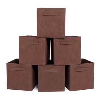 6pcs High Quality Non-woven Fabrics Storage Boxes Brown