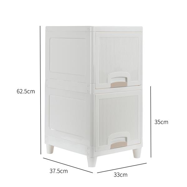 2-Tire Storage Cabinet with 2 Drawers Organizer Unit for Bathroom Bedroom