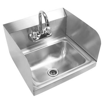 17\\" Commercial Stainless Steel Wall-mounted Hand Sink with Side Splashes Silver