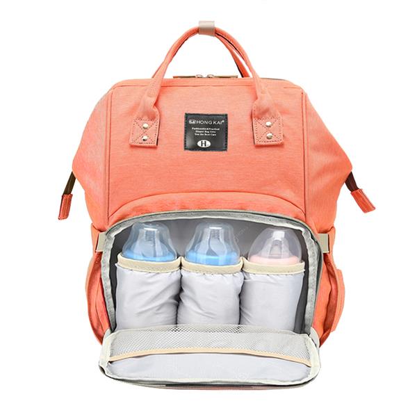 Baby Diaper Bag Multi-Function Travel Backpack Baby Nappy Changing Mommy Bags Orange Pink