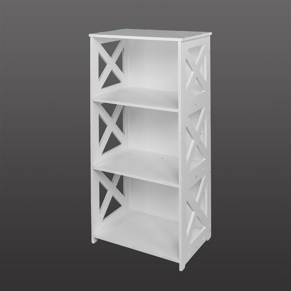 Wood-plastic Board Three Tiers Triangle Storage Rack White