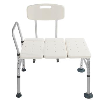 FCH Medical Bathroom Safety Shower Tub Aluminium Alloy Bath Chair Transfer Bench with Wide Seat White