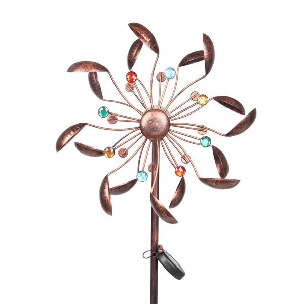 Wrought Iron Windmill-LED Light Petal Shape