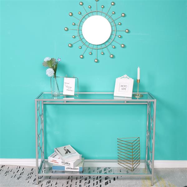 Toughened Glass Panel Console Table---Circle Shape