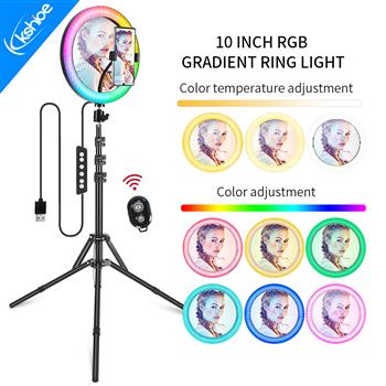 [US Regulations] Kshioe 10 Inch RGB With Beauty Mirror And Tripod Set(Do Not Sell on Amazon)