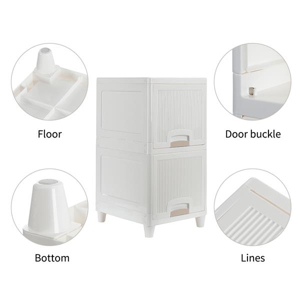 2-Tire Storage Cabinet with 2 Drawers Organizer Unit for Bathroom Bedroom