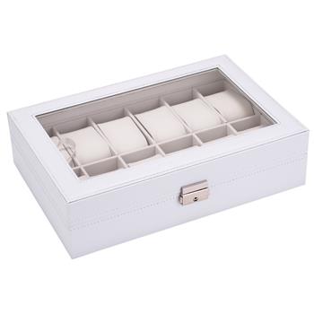Watch <b style=\\'color:red\\'>Box</b> 12 Slots Watch Case for Men Women Leather Watch Organizer Holder Display Storage Case