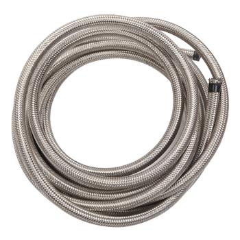 4AN 16-Foot Universal Stainless Steel Braided Fuel Hose Silver