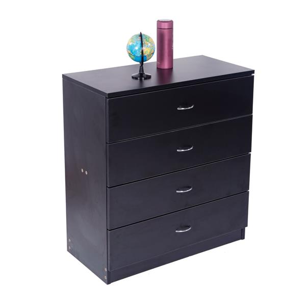 Modern Simple 4-Drawer Dresser Black