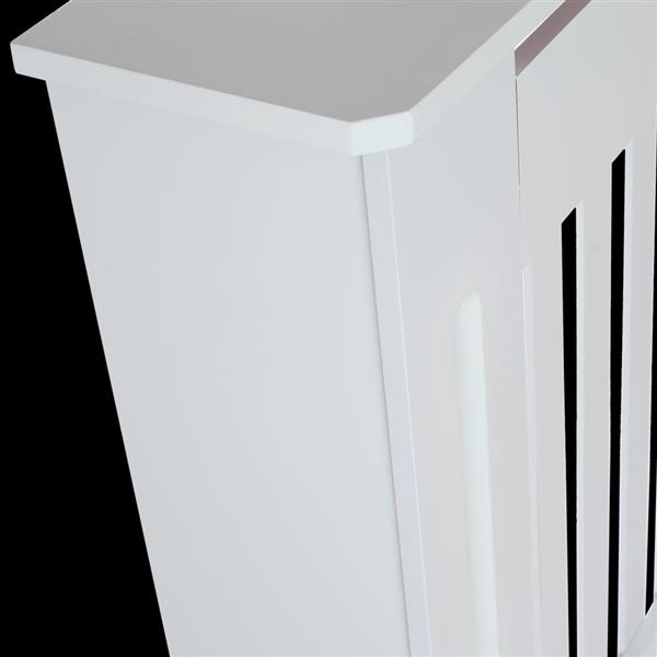 Simple Traditional Design Ventilated E1 MDF Board Vertical Stripe Pattern Radiator Cover White XL
