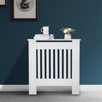 Simple Traditional Design Ventilated E1 MDF Board Vertical Stripe Pattern Radiator Cover White S