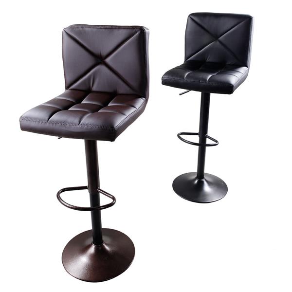 2pcs Adjustable High Type Disk without armrest Crossover Design Bar Stools Coffee 