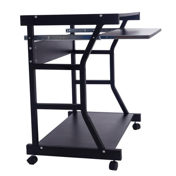 Moveable Four-wheel Computer Desk Black