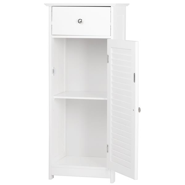 One Door & One Drawer Bathroom Cabinet White