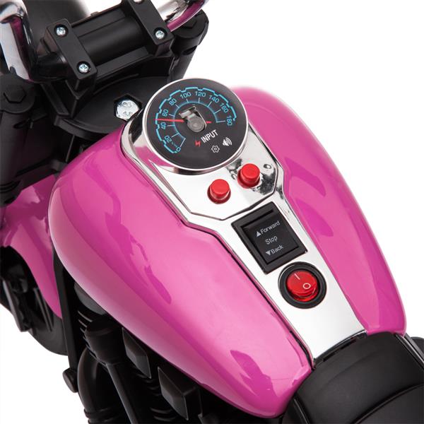 Kids Electric Ride On Motorcycle With Training Wheels 6V Pink