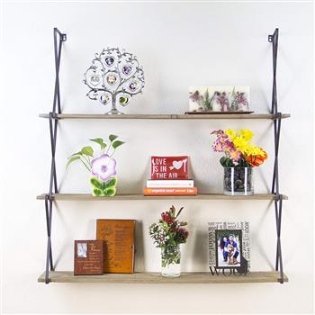 Rustic Floating Wood Shelves 3-Tier Wall Mount Hanging Shelves Book Shelves Industrial Wood Book Shelves Storage,   Display & Decor for Bedroom, Living Room, Kitchen, Office 39\\" Wide