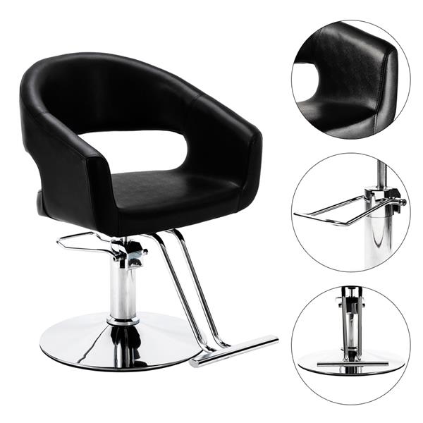 High-End Hair Salon Barber Chair Classic Volume of The Back Chair Black