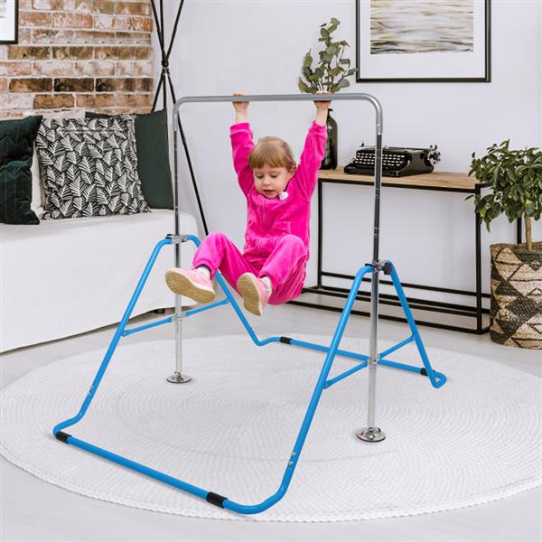 Foldable Children's Horizontal Bar Gymnastics Bar Blue