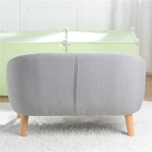  Children's double  Sofa with Sofa Cushion Removable and Washable Linen Gray 