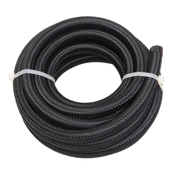 6AN 16 Foot Universal Black Fuel Pipe   10 Black Connectors