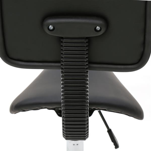 Saddle Shape Adjustable Salon Stool with Back Black