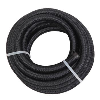 8AN 16-Foot Universal Stainless Steel Braided Fuel Hose Black