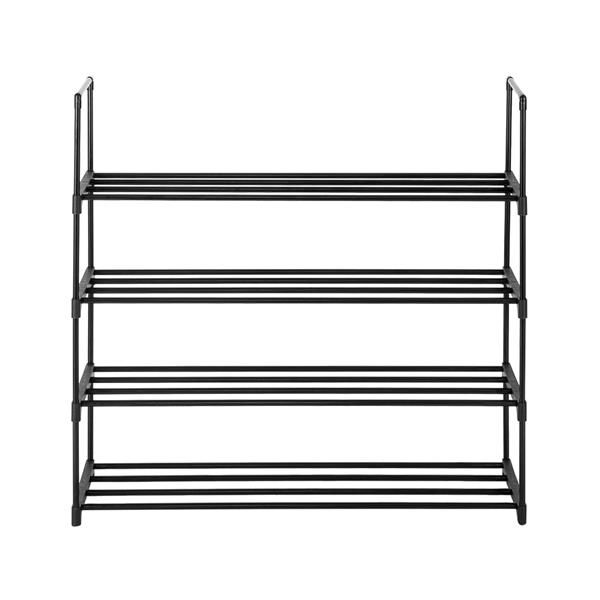4 Tiers Shoe Rack Shoe Tower Shelf Storage Organizer For Bedroom, Entryway, Hallway, and Closet Black Color