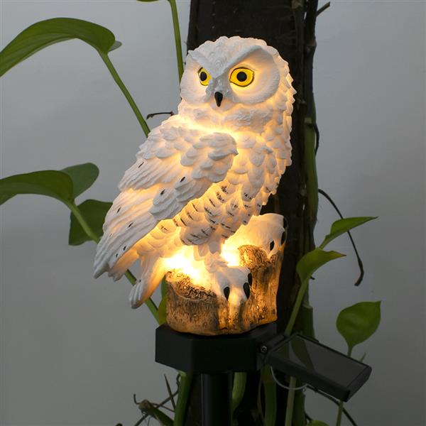 ZC001105 Solar Owl Landscape Light Brown