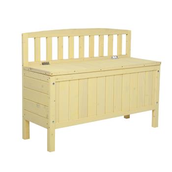 Outdoor Fir Wood Courtyard Bench with Storage Box